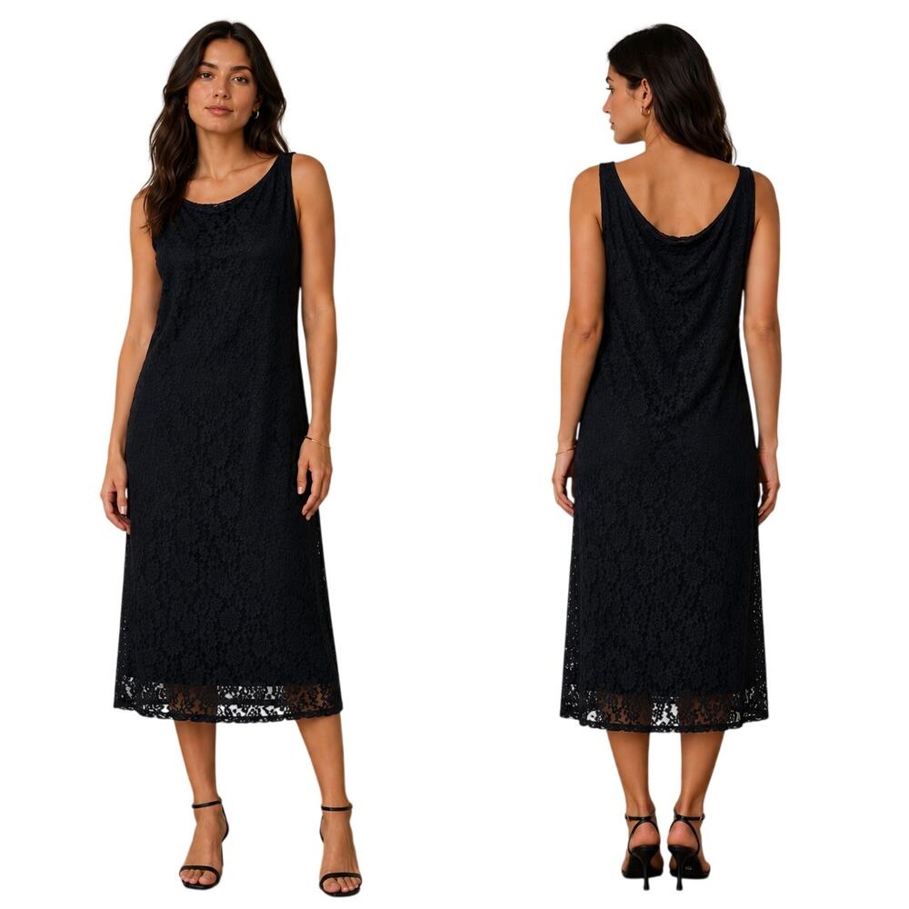 ASOS Curve NWT Lace Floral Sleeveless Midi Dress Black Size 22 Lined Stretchy
